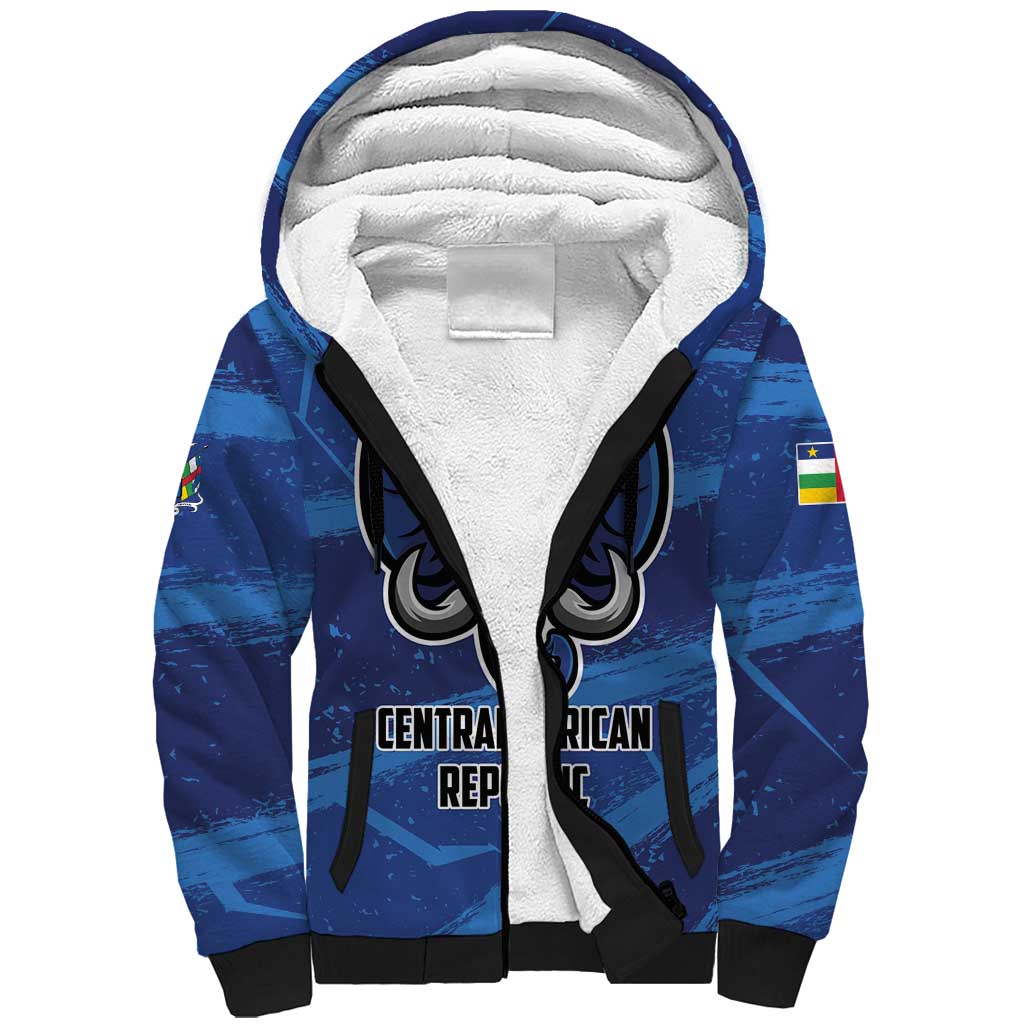 Custom Central African Republic Football Sherpa Hoodie African Come On Les Fauves