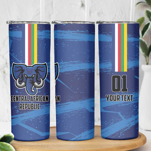 Custom Central African Republic Football Skinny Tumbler African Come On Les Fauves