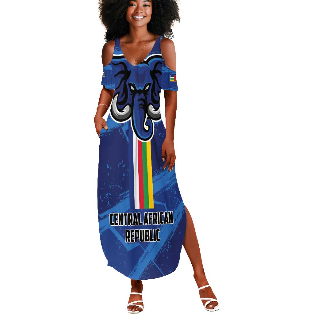 Custom Central African Republic Football Summer Maxi Dress African Come On Les Fauves