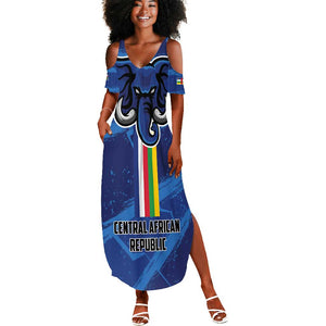 Custom Central African Republic Football Summer Maxi Dress African Come On Les Fauves