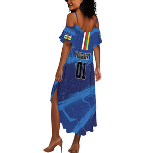 Custom Central African Republic Football Summer Maxi Dress African Come On Les Fauves