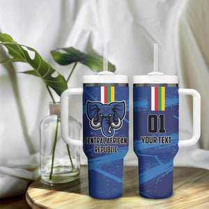 Custom Central African Republic Football Tumbler With Handle African Come On Les Fauves