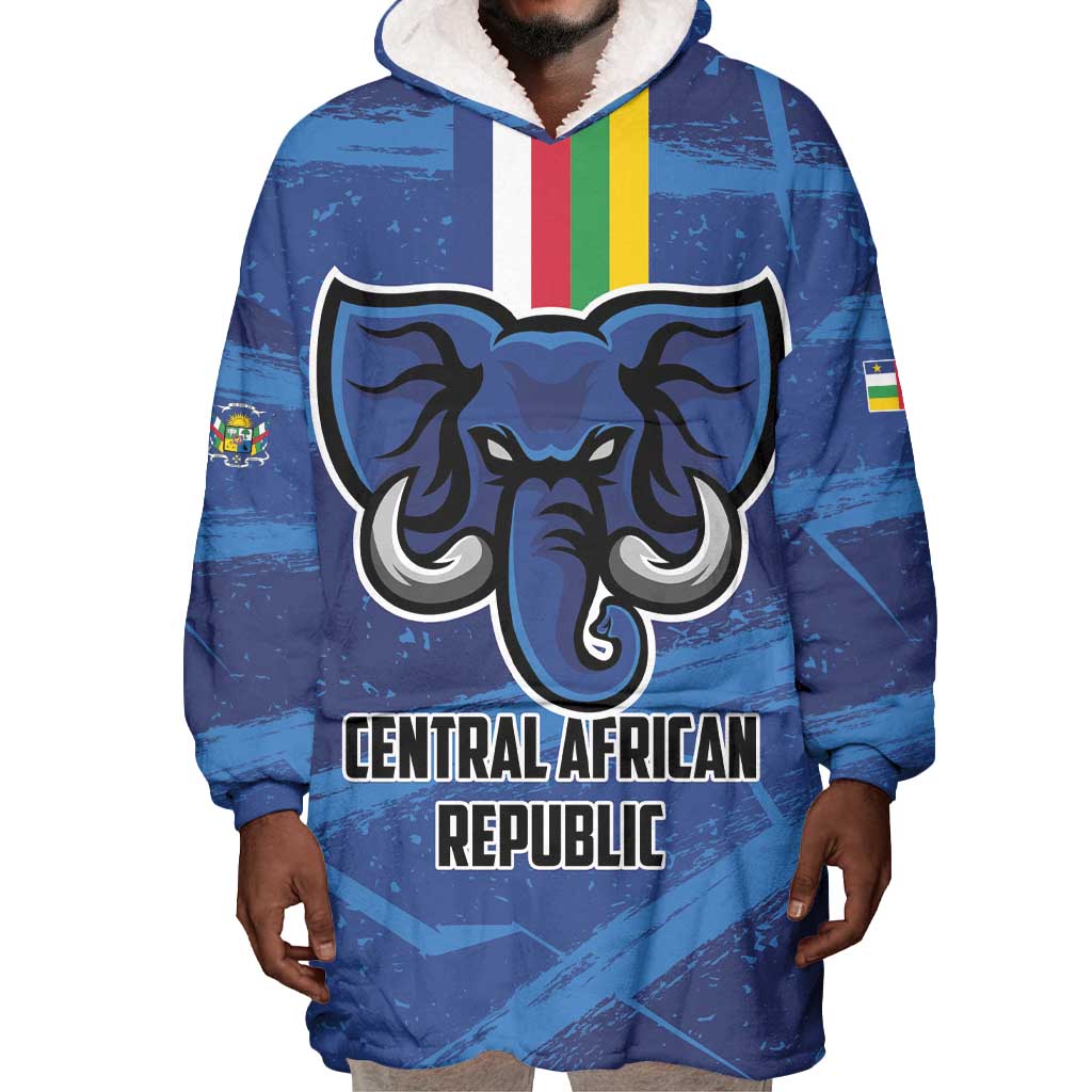 Custom Central African Republic Football Wearable Blanket Hoodie African Come On Les Fauves