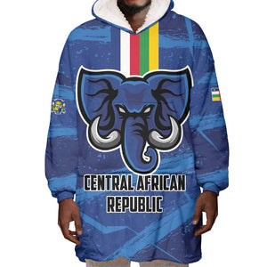 Custom Central African Republic Football Wearable Blanket Hoodie African Come On Les Fauves