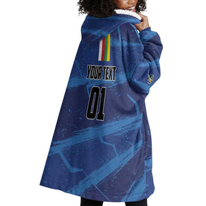 Custom Central African Republic Football Wearable Blanket Hoodie African Come On Les Fauves