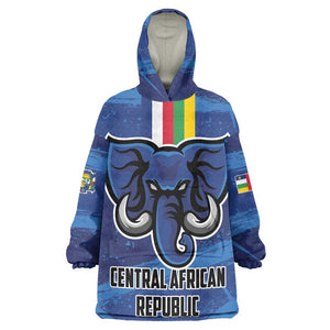 Custom Central African Republic Football Wearable Blanket Hoodie African Come On Les Fauves