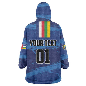 Custom Central African Republic Football Wearable Blanket Hoodie African Come On Les Fauves