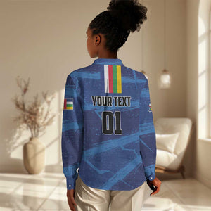 Custom Central African Republic Football Women Casual Shirt African Come On Les Fauves