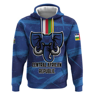 Custom Central African Republic Football Zip Hoodie African Come On Les Fauves