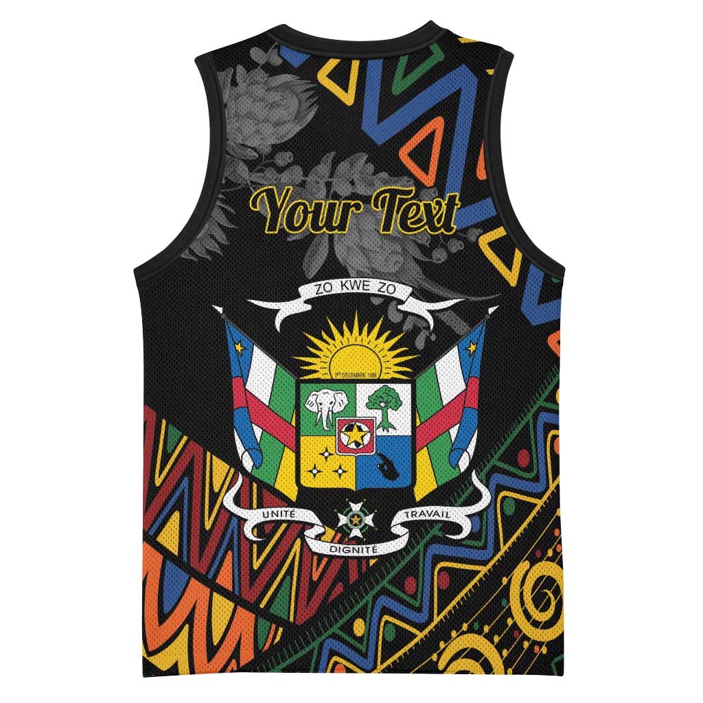 Personalized Central African Republic Basketball Jersey Protea - African Pattern LT01