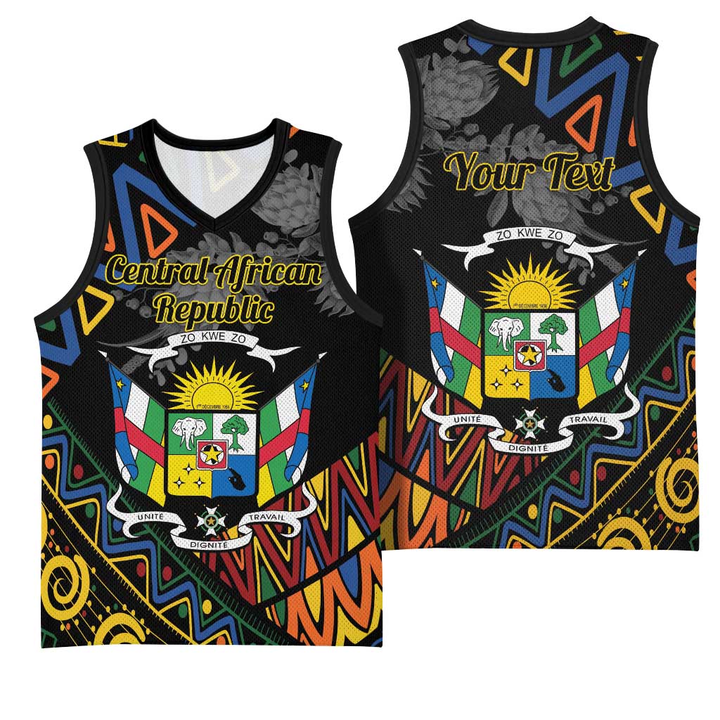 Personalized Central African Republic Basketball Jersey Protea - African Pattern LT01