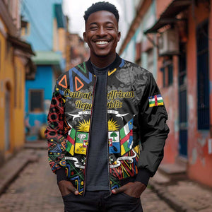 Personalized Central African Republic Bomber Jacket Protea - African Pattern