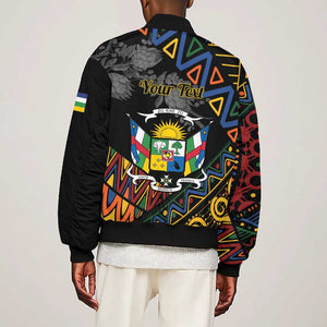 Personalized Central African Republic Bomber Jacket Protea - African Pattern