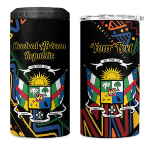 Personalized Central African Republic 4 in 1 Can Cooler Tumbler Protea - African Pattern