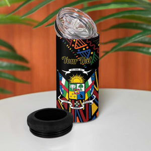 Personalized Central African Republic 4 in 1 Can Cooler Tumbler Protea - African Pattern