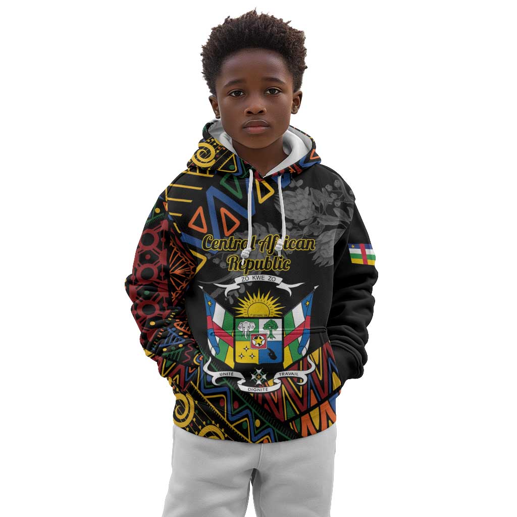 Personalized Central African Republic Kid Hoodie Protea - African Pattern