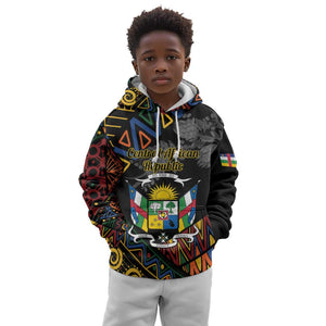 Personalized Central African Republic Kid Hoodie Protea - African Pattern