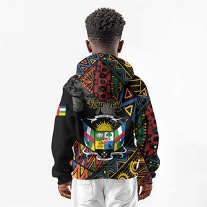 Personalized Central African Republic Kid Hoodie Protea - African Pattern