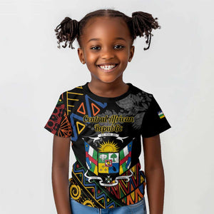 Personalized Central African Republic Kid T shirt Protea - African Pattern