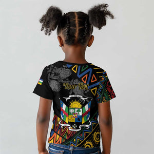 Personalized Central African Republic Kid T shirt Protea - African Pattern