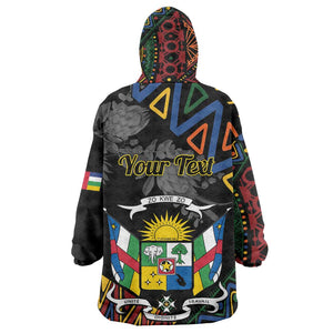 Personalized Central African Republic KId Wearable Blanket Hoodie Protea - African Pattern