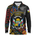 Personalized Central African Republic Long Sleeve Polo Shirt Protea - African Pattern