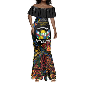 Personalized Central African Republic Mermaid Dress Protea - African Pattern