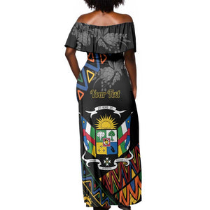 Personalized Central African Republic Off Shoulder Maxi Dress Protea - African Pattern