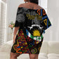 Personalized Central African Republic Off Shoulder Short Dress Protea - African Pattern