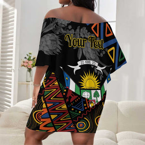 Personalized Central African Republic Off Shoulder Short Dress Protea - African Pattern