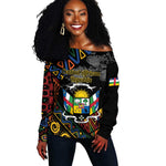 Personalized Central African Republic Off Shoulder Sweater Protea - African Pattern