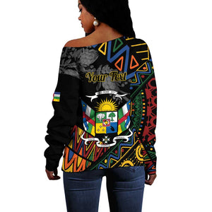 Personalized Central African Republic Off Shoulder Sweater Protea - African Pattern