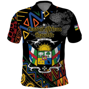 Personalized Central African Republic Polo Shirt Protea - African Pattern