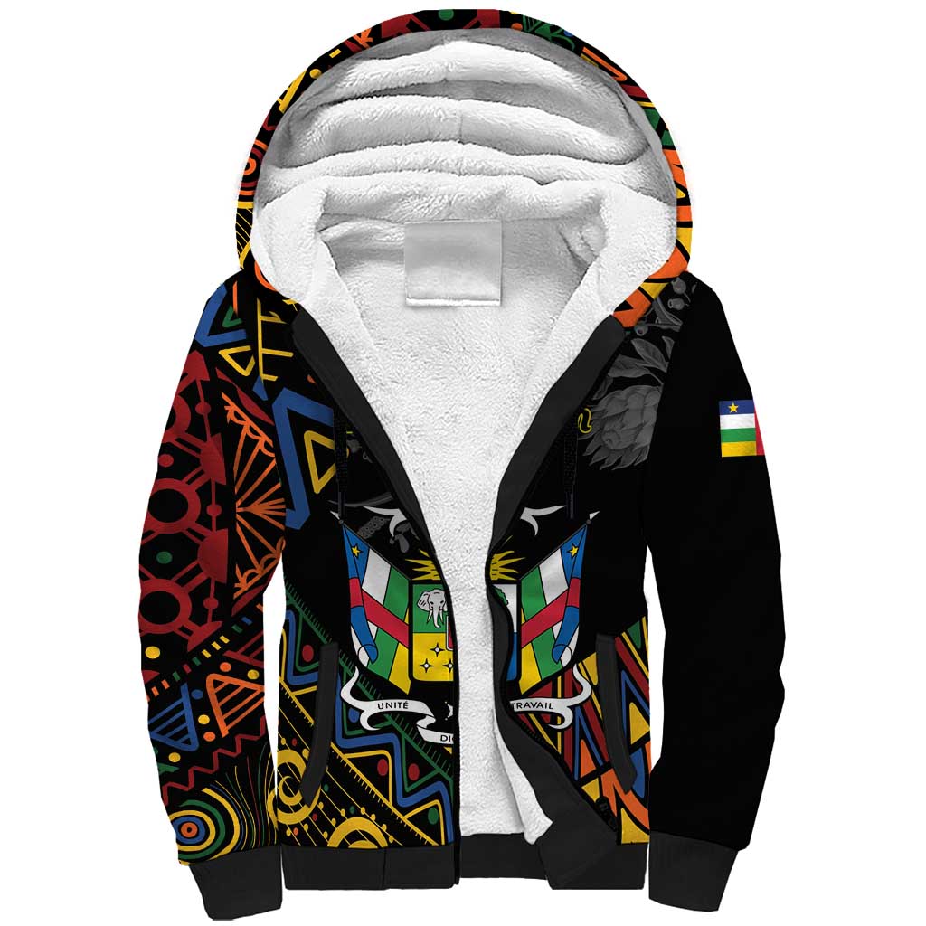 Personalized Central African Republic Sherpa Hoodie Protea - African Pattern