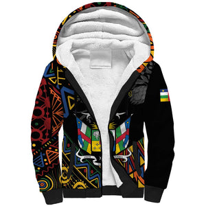 Personalized Central African Republic Sherpa Hoodie Protea - African Pattern