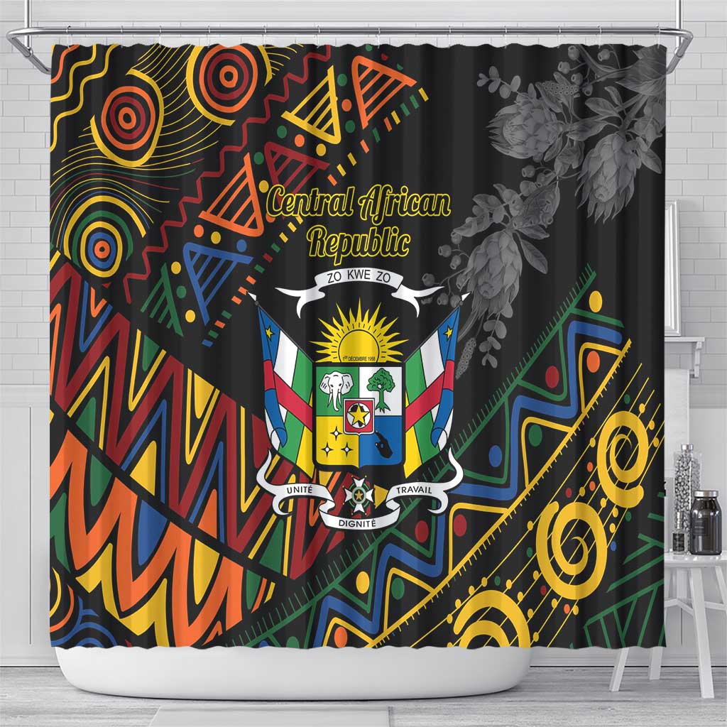 Central African Republic Shower Curtain Protea - African Pattern