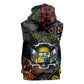 Personalized Central African Republic Sleeveless Hoodie Protea - African Pattern - African Pride