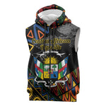 Personalized Central African Republic Sleeveless Zip Hoodie Protea - African Pattern - African Pride