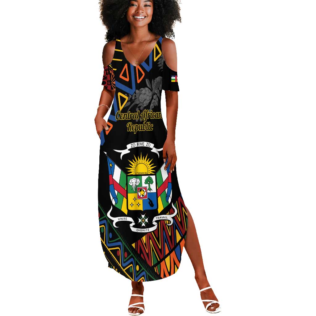 Personalized Central African Republic Summer Maxi Dress Protea - African Pattern