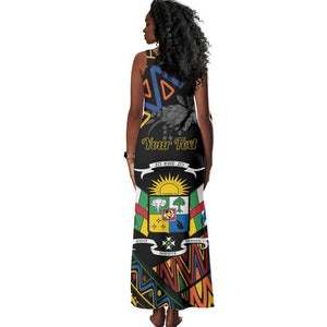 Personalized Central African Republic Tank Maxi Dress Protea - African Pattern