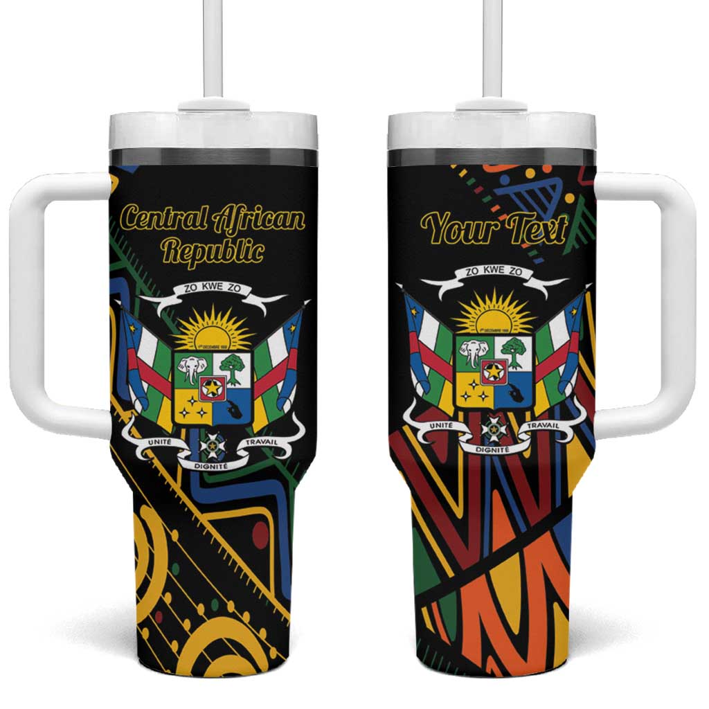 Personalized Central African Republic Tumbler With Handle Protea - African Pattern