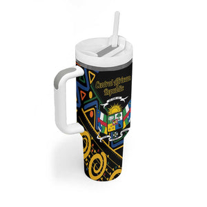 Personalized Central African Republic Tumbler With Handle Protea - African Pattern