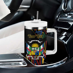 Personalized Central African Republic Tumbler With Handle Protea - African Pattern