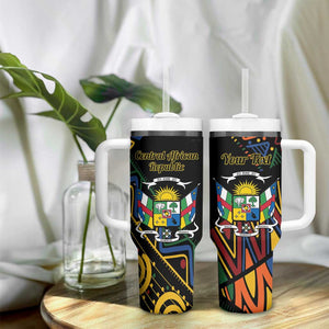 Personalized Central African Republic Tumbler With Handle Protea - African Pattern