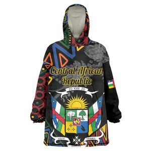 Personalized Central African Republic Wearable Blanket Hoodie Protea - African Pattern