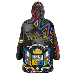 Personalized Central African Republic Wearable Blanket Hoodie Protea - African Pattern