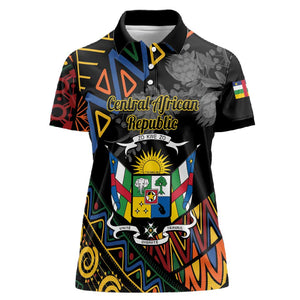 Personalized Central African Republic Women Polo Shirt Protea - African Pattern