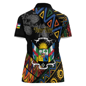 Personalized Central African Republic Women Polo Shirt Protea - African Pattern