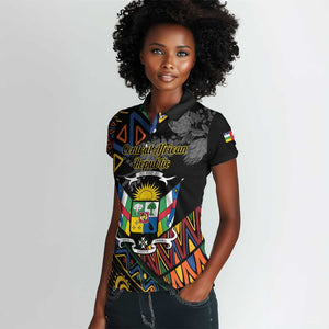 Personalized Central African Republic Women Polo Shirt Protea - African Pattern