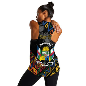 Personalized Central African Republic Women Racerback Tank Protea - African Pattern